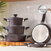 Ensemble de pots Karaca Biogranit Black Gold 7 pièces